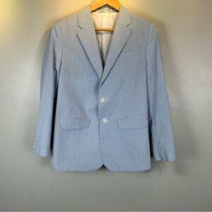 Claiborne NWT Blazer Sport Coat Boys 16 Regular Blue‎ & White Stripe Nautical